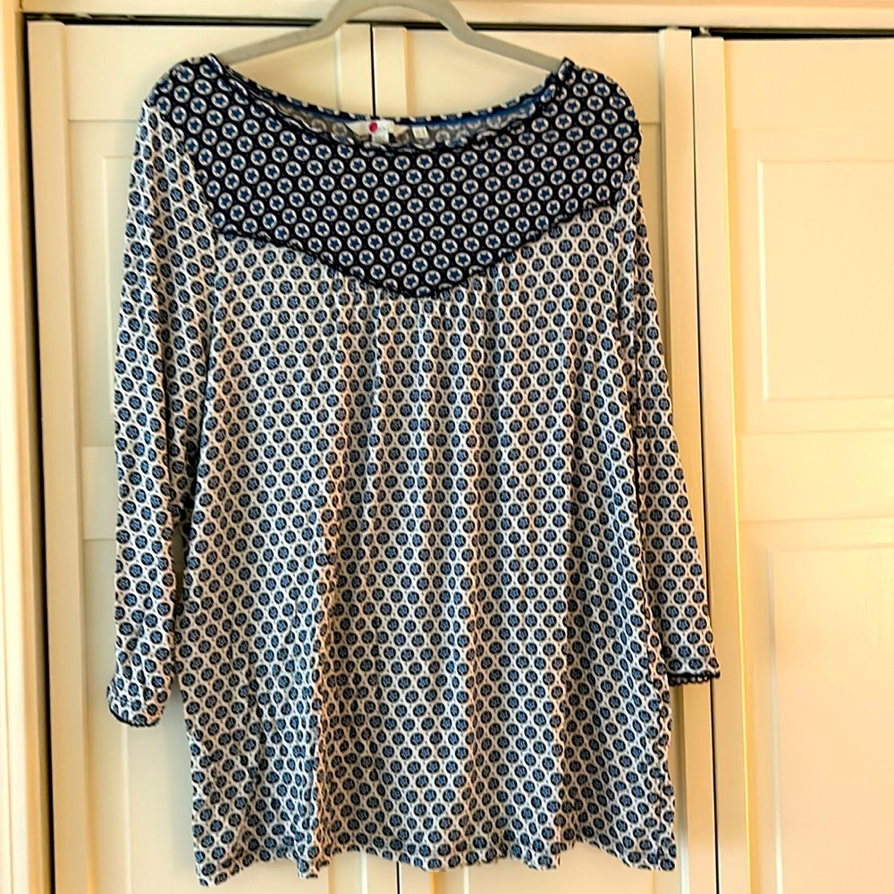 Boden Tunic Top, Navy pattern